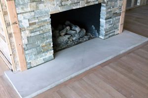 Stone fireplace