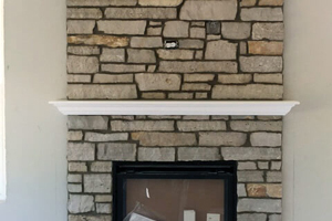 Stone fireplace