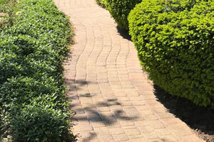 Brick house walkway